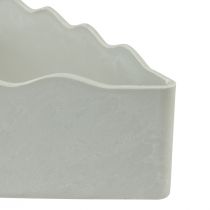 položky Miska plastová miska na rastliny srdiečko biela šedá 21×14,5×5,5cm