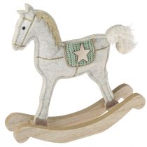 položky Dekorácia hojdací koník vianočný krém 20x4,5x22cm 2 ks