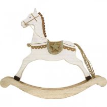 položky Drevený hojdací koník, vianočná dekorácia White Golden V32,5cm