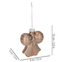 položky Sklenené vianočné ozdoby, mašľa na zavesenie, 10 cm, 2 kusy