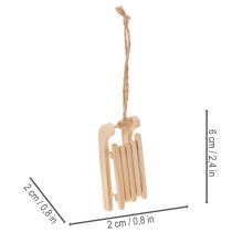Článok Dekoratívne sane na zavesenie na vianočný stromček, 6 cm, 6 kusov
