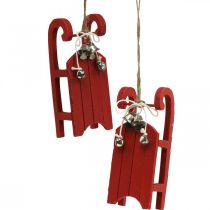 položky Deco sane drevené červené so zvončekovou šnúrou L13cm 4ks