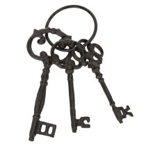 položky Dekoratívny krúžok na kľúče, starožitný dizajn kľúčov, ako nostalgický doplnok do domácnosti, 27 cm