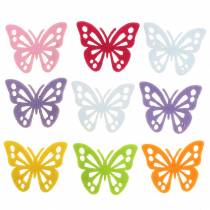 položky Plstená dekorácia na stôl motýľ 3,5 × 4,5 cm 54 kusov rôznych farieb