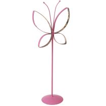položky Motýľ kovová dekorácia jarná fuchsiová zlatá V35cm 2 ks