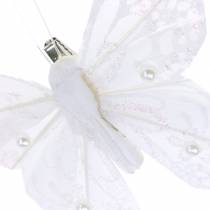 položky Motýľ z peria na klipe biely 10 cm 12 ks