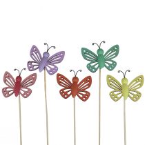 položky Jarná dekorácia kvetinové zátky drevené ozdobné motýle 6×8cm 10ks