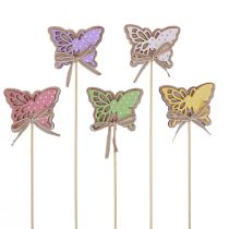 položky Jarná dekorácia kvetinové zátky drevené motýle 6cm 10ks