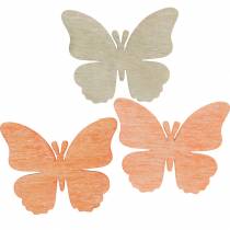 položky Motýliky na posyp ozdobné motýľové drevo oranžová, marhuľová, hnedá 72 kusov