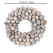 položky Veniec zo slimákov na zavesenie, dekoratívny veniec, námornícky štýl, Nathai, Ø35cm