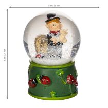 Článok Snehová guľa s talizmanom pre šťastie a figúrkou kominára, 4 cm, 3 kusy