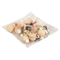 položky Snehuliak Drevená dekorácia Vešiak vianočný prírodný 5cm 12ks