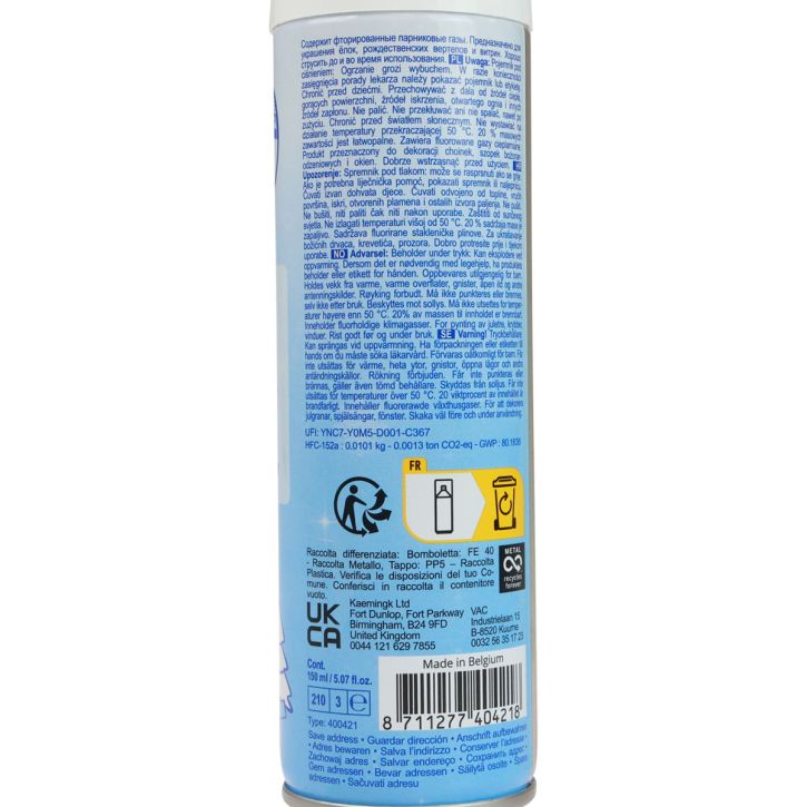 položky Snehový sprej, umelý sneh, zimná dekorácia, 150ml