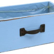 položky Zásuvka na rastliny drevo svetlomodrá shabby chic kvetináč 25×13×8cm