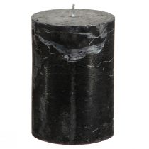 položky Čierne sviečky stĺpové sviečky jednofarebné 70x100mm 4 ks