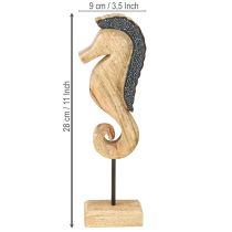 položky Dekorácia na stôl morský koník s perličkami z mangovníkového dreva 28cm