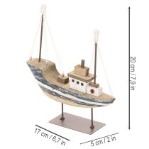 položky Dekorácia lode, námornícky štýl, drevená so stojanom, 20 cm