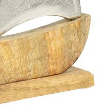položky Dekorácia plachetnice prírodné strieborné mangové drevo 25,5x4x28,5cm