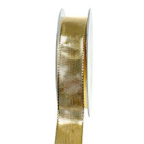položky Darčeková stuha zlatá s drôteným okrajom 25mm 25m