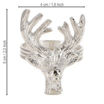 položky Krúžky na obrúsky strieborný jeleň kovový držiak na obrúsky Ø4cm 4 ks