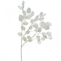 položky Deco vetvička strieborná listová biela vetvička Lunaria umelá vetvička 70cm