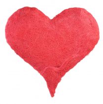 položky Srdiečková dekorácia so sisalovými vláknami v ružovej farbe sisalové srdce 40x40cm