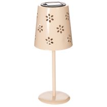 položky Stolová lampa s kvetinovým vzorom, solárna, pre romantické záhradné osvetlenie, 28 cm