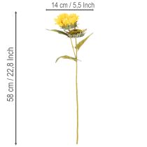 položky Umelá slnečnica s realistickými listami a kvetmi, 58 cm, 3 kusy