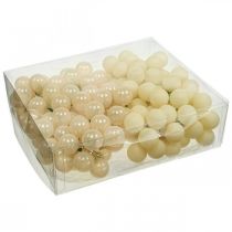 položky Mini vianočné čačky krémová zmes matná/lesklá Ø25mm 140p