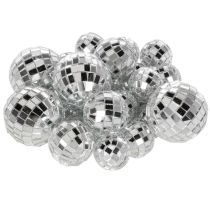 Článok Dekoratívne zrkadlové gule, prvok na párty dekoráciu, strieborné, 2-4 cm, 50 kusov
