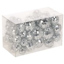Článok Dekoratívne zrkadlové gule, prvok na párty dekoráciu, strieborné, 2-4 cm, 50 kusov