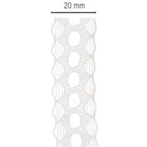 Článok Dekoračná stuha s čipkou, bavlnená, jemný okraj, na rolke, šírka 25 mm, dĺžka 10 m