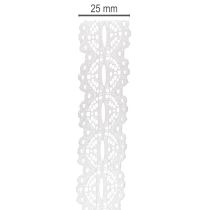 Článok Dekoratívna bavlnená stuha s čipkovaným vzorom na rolke na DIY a dekorácie, šírka 25 mm, dĺžka 10 m
