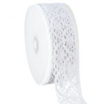 položky Čipková stuha biela ozdobná stuha svadobná krstná Š48mm D20m