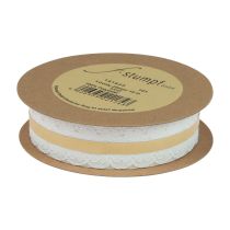 položky Čipková stuha srdiečka ozdobná stuha čipka biela 25mm 15m