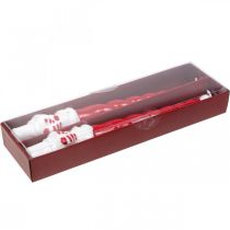 položky Sviečka snehuliak zúžená vianočná červená 26cm 2ks