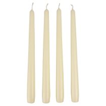 Kužeľové sviečky, tyčinkové sviečky, biela slonová kosť, 250/23 mm, 12 kusov