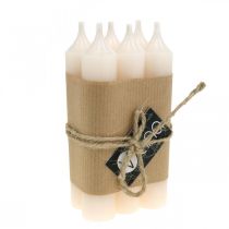 položky Sviečka nalepovacia biela smotanová dekorácia na sviečku 120mm/Ø21mm 6 ks