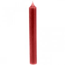 položky Tyčinková sviečka červená farba sviečky rubínovo červená 180mm/Ø21mm 6ks