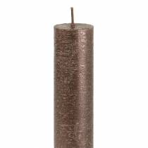 položky Kužeľové sviečky plnofarebná medená metalíza 34mm×240mm 4ks