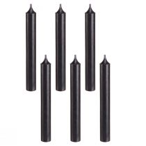 Článok Kužeľové sviečky sviečky čierna dekorácia na sviečky Ø21mm 170mm 6 ks