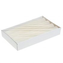 Článok Jednofarebné krémové sviečky v tvare kužeľa, 34 mm x 240 mm, 4 kusy