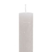 položky Kužeľové sviečky jednofarebné šedé 34mm x 300mm 4 ks