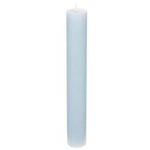 Článok Modrá kužeľovitá sviečka na svietniky a dekoráciu stola, 34x240mm, 4 kusy