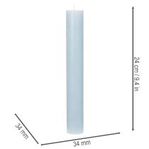 Článok Modrá kužeľovitá sviečka na svietniky a dekoráciu stola, 34x240mm, 4 kusy