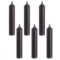 položky Kužeľové sviečky krátke malé sviečky čierne 110mm Ø21mm 6 ks zväzok