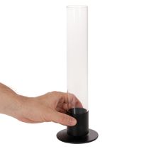 položky Svietnik v tvare sviečky so skleneným valcom. Jednoduchý a nadčasový. 31 cm.