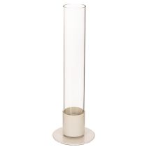 Článok Moderný kužeľovitý svietnik so skleneným valcom a podstavcom, 31 cm