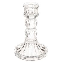 položky Priehľadný svietnik, klasický dizajn, dekorácia na stôl, 12 cm, 2 kusy