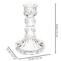položky Priehľadný svietnik, klasický dizajn, dekorácia na stôl, 12 cm, 2 kusy